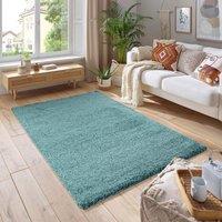 Smart Living Soft Fluffy 5cm Thick Pile Shaggy Area Rugs for Living Room, Bedroom in Duck Egg Blue | Size: 60 cm x 220 cm
