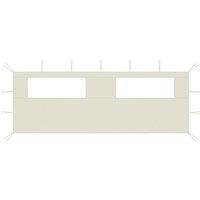 Berkfield Home Gazebo Sidewall with Windows 6x2 m Cream in Beige