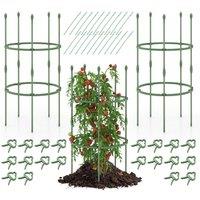 Costway 3-Pack Garden Tomato Trellis 54cm/102cm Adjustable Plant Support Tomato Cage in Green