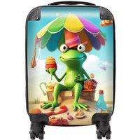 Warren Reed - Designer Frog On A Beach Holiday Suitcase in Yellow | Size: Large