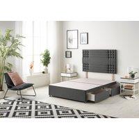 Somnior Flexby Divan Bed Base With 4 Drawers & Headboard Tweed in Charcoal | Size: Small Double