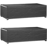 Berkfield Home Garden Furniture Covers 2 pcs 8 Eyelets 125x70x35 cm Rectangular in Black | Size: 125 x 70 x 35 cm