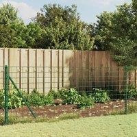 Berkfield Home Wire Mesh Fence with Flange Green 1x10 m