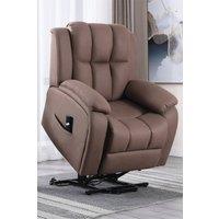 More4Homes Brookline Electric Technology Fabric Single Motor Rise Recliner Chair in Light Brown