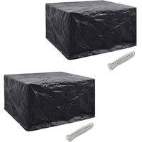 Berkfield Home Garden Furniture Covers 2pcs 6 Person Poly Rattan 172x113cm in Black | Size: 172x113 cm