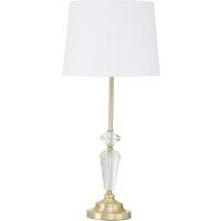 Orsina Translucent Detail Table Lamp, Gold Finish Statement Light, Luxrious Brass Table Lamp With Crystal Base