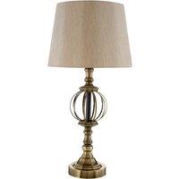 Orsina Antique Brass Table Lamp With Orb Base, Classic Bedside Light, Soft Glow Lighting Lamp For Home & Office in Gold