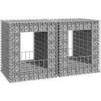 Berkfield Home Gabion Basket Posts 2 pcs 50x50x60 cm Iron in Silver | Size: 50 x 50 x 60 cm