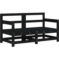 Berkfield Home Garden Corner Sofas 2 pcs Black Solid Wood Pine