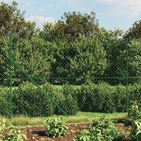 Berkfield Home Chain Link Fence with Flange Green 1.4x10 m