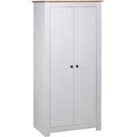 Berkfield Home Wardrobe White 80x50x171.5 cm Solid Pine Panama Range