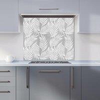 Warren Reed - Designer Palm Tree Leaves Kitchen Splashback in Grey | Size: 700mm x 750mm