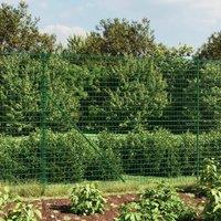 Berkfield Home Wire Mesh Fence with Flange Green 2x25 m