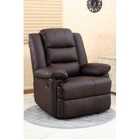 More4Homes Loxley Bonded Leather Manual Recliner Armchair Sofa Home Lounge Chair in Brown