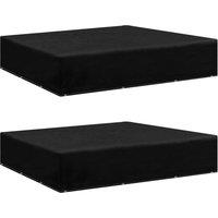 Berkfield Home Garden Furniture Covers 2 pcs 12 Eyelets 250x250x70 cm in Black | Size: 250 x 250 x 70 cm