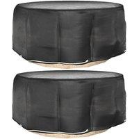 Berkfield Home Garden Furniture Covers 2 pcs 10 Eyelets 260x90 cm Round in Black | Size: 260x90 cm