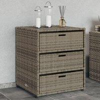 Berkfield Home Garden Storage Cabinet Grey 55x59x69 cm Poly Rattan | Size: 55 x 59 x 69 cm
