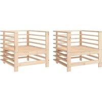 Berkfield Home Garden Chairs 2 pcs Solid Wood Pine in Brown