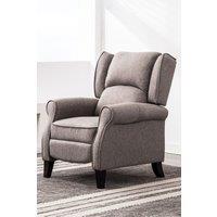 More4Homes Eaton Wing Back Fireside Herringbone Fabric Pushback Recliner Chair in Grey