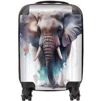 Warren Reed - Designer Elephant Splashart Suitcase in Yellow | Size: Large