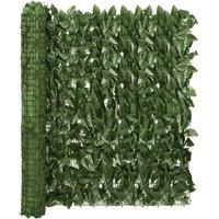 Berkfield Home Balcony Screen with Dark Green Leaves 400x100 cm
