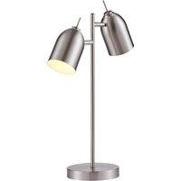 Teamson Home Mason Modern Double Light Adjustable Table Lamp Standing Light Chrome Shade Finish for Livingroom Bedroom Office Home