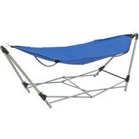 Berkfield Home Hammock with Foldable Stand Blue