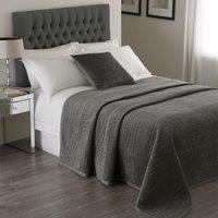 Paoletti Brooklands Quilted Bedspread in Dark Grey