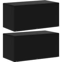 Berkfield Home Garden Furniture Covers 2 pcs 6 Eyelets 160x80x75 cm in Black | Size: 160 x 80 x 75 cm