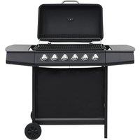 Berkfield Home Gas BBQ Grill with 6 Cooking Zones Steel Black