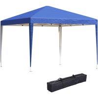 OUTSUNNY 3 x 3M Garden Pop Up Gazebo Height Adjustable Marquee Party Tent Wedding Canopy with Carrying Bag in Blue