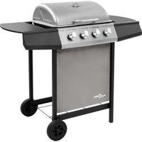 Berkfield Home Gas BBQ Grill with 4 Burners Black & Silver (FR/BE/IT/UK/NL only)