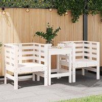 Berkfield Home Garden Chairs 2 pcs White 61.5x53x71 cm Solid Wood Pine