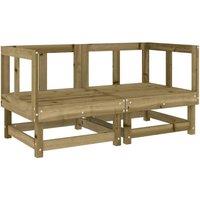 Berkfield Home Garden Corner Sofas 2 pcs Impregnated Wood Pine in Brown