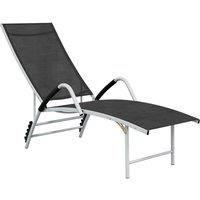 Sun Lounger Textilene and Aluminium Black