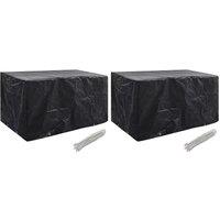 Berkfield Home Garden Furniture Covers 2 pcs 8 Eyelets 180x70x90 cm in Black | Size: 180 x 70 x 90 cm