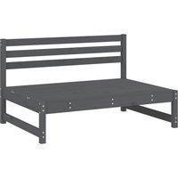 Berkfield Home Garden Middle Sofas 2 pcs Grey 120x80 cm Solid Wood Pine