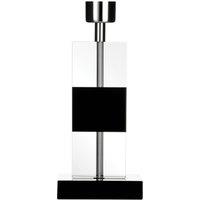 Orsina Elegant Black Crystal Lamp Base, Sculpted Crystal Table Lamp Base, Rectangular Glass Lamp Stand For Lounge