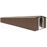 Garden Shed Brown 257x990x181 cm Galvanised steel