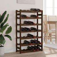 Berkfield Home Wine Rack for 42 Bottles Brown Solid Wood Pine