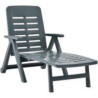 Berkfield Home Folding Sun Lounger Plastic Green