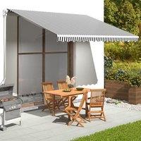 Replacement Fabric for Awning Anthracite and White 4x3.5 m