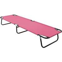 Berkfield Home Folding Sun Lounger Steel Pink