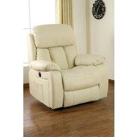 More4Homes Chester Electric Bonded Leather Automatic Recliner Heat & Massage Chair in Cream