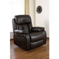 More4Homes Chester Electric Bonded Leather Automatic Recliner Heat & Massage Chair in Brown