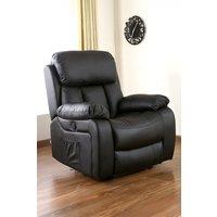 More4Homes Chester Electric Bonded Leather Automatic Recliner Heat & Massage Chair in Black