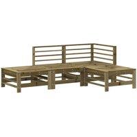 4 Piece Garden Lounge Set Impregnated Wood Pine