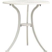 Garden Table White 62x62x65 cm Cast Aluminium