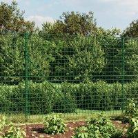 Berkfield Home Wire Mesh Fence with Spike Anchors Green 1.4x25 m