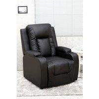 More4Homes Oscar Pushback Recliner Bonded Leather w Cupholders Chair in Black